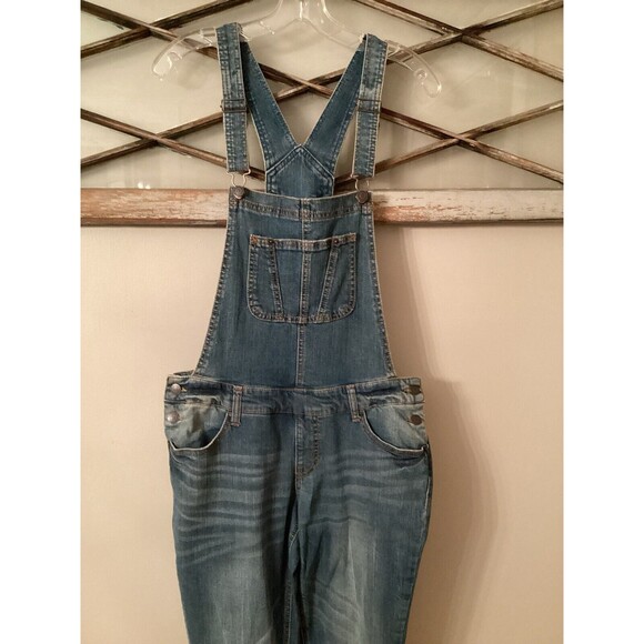 MOSSIMO DENIM SIZE SMALL MEDIUM BLUE SLIM LEG OVERALLS - Picture 4 of 11
